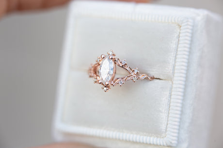Briar rose with marquise moissanite