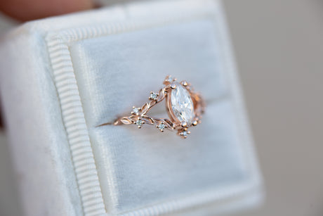 Briar rose with marquise moissanite