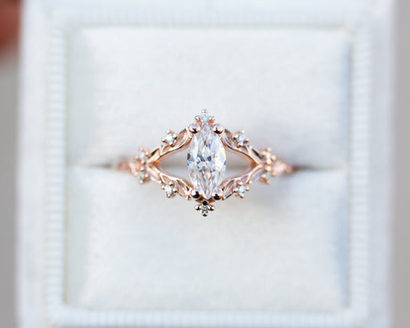 Briar rose with marquise moissanite