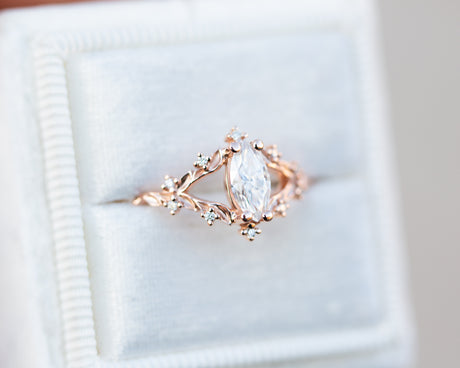 Briar rose with marquise moissanite