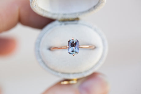 Solitaire multi color sapphire ring