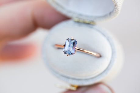 Solitaire multi color sapphire ring
