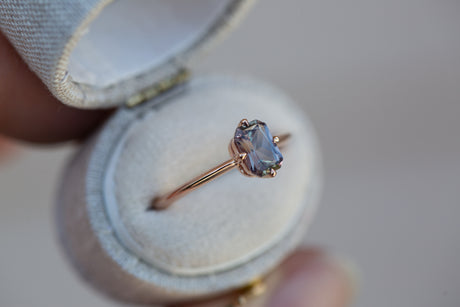 Solitaire multi color sapphire ring