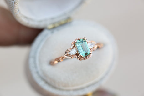 Wisteria with lab green sapphire and diamonds