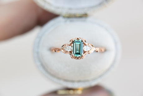 Wisteria with lab green sapphire and diamonds