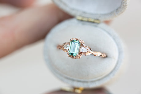 Wisteria with lab green sapphire and diamonds