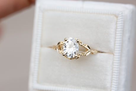 The wisteria solitaire with oval moissanite