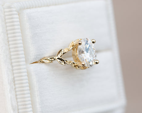 The wisteria solitaire with oval moissanite