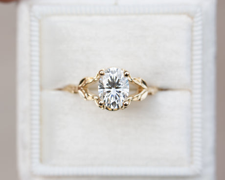 The wisteria solitaire with oval moissanite