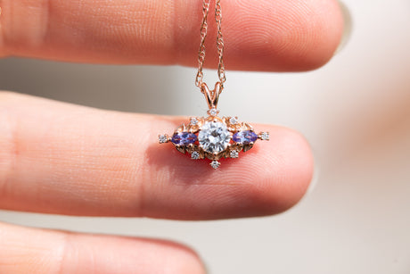 Briar rose three stone necklace