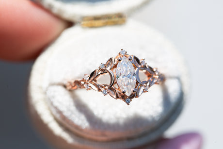 Briar moon setting with 8x4mm marquise moissanite