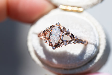 Briar moon setting with 8x4mm marquise moissanite