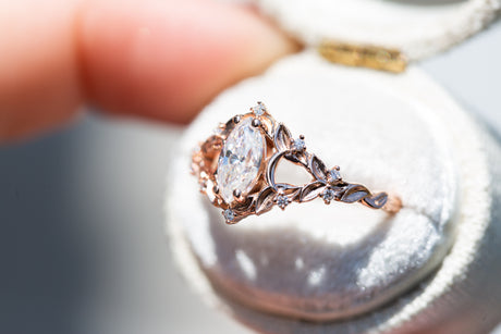 Briar moon setting with 8x4mm marquise moissanite