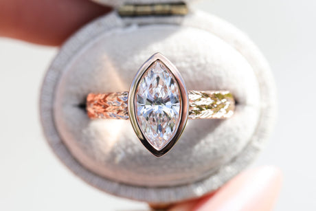 Ember setting with 1.6ct marquise lab diamond