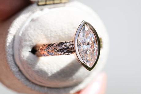 Ember setting with 1.6ct marquise lab diamond