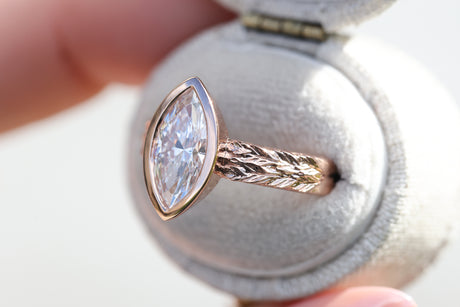 Ember setting with 1.6ct marquise lab diamond