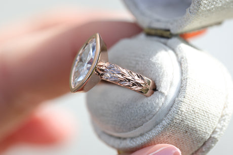 Ember setting with 1.6ct marquise lab diamond