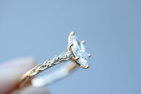 Rowan with 10x5mm marquise moissanite