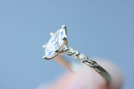 Rowan with 10x5mm marquise moissanite