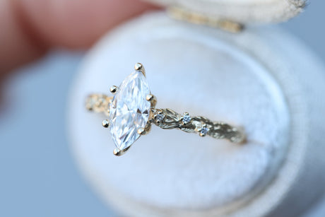 Rowan with 10x5mm marquise moissanite